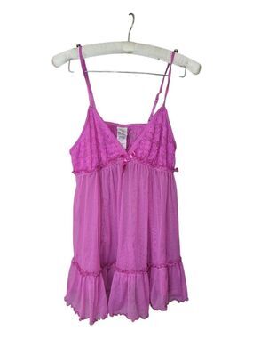 In Bloom By Jonquil Pink Sheer Babydoll Nighty Lingerie M